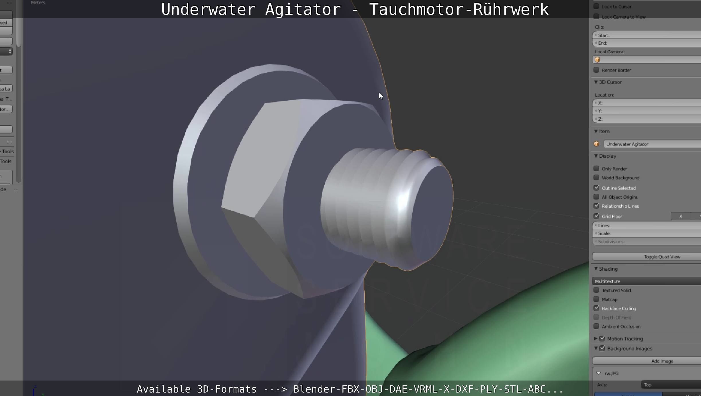 Underwater Agitator - Tauchmotor-Ruehrwerk 1 High-Poly Version 3D model_36