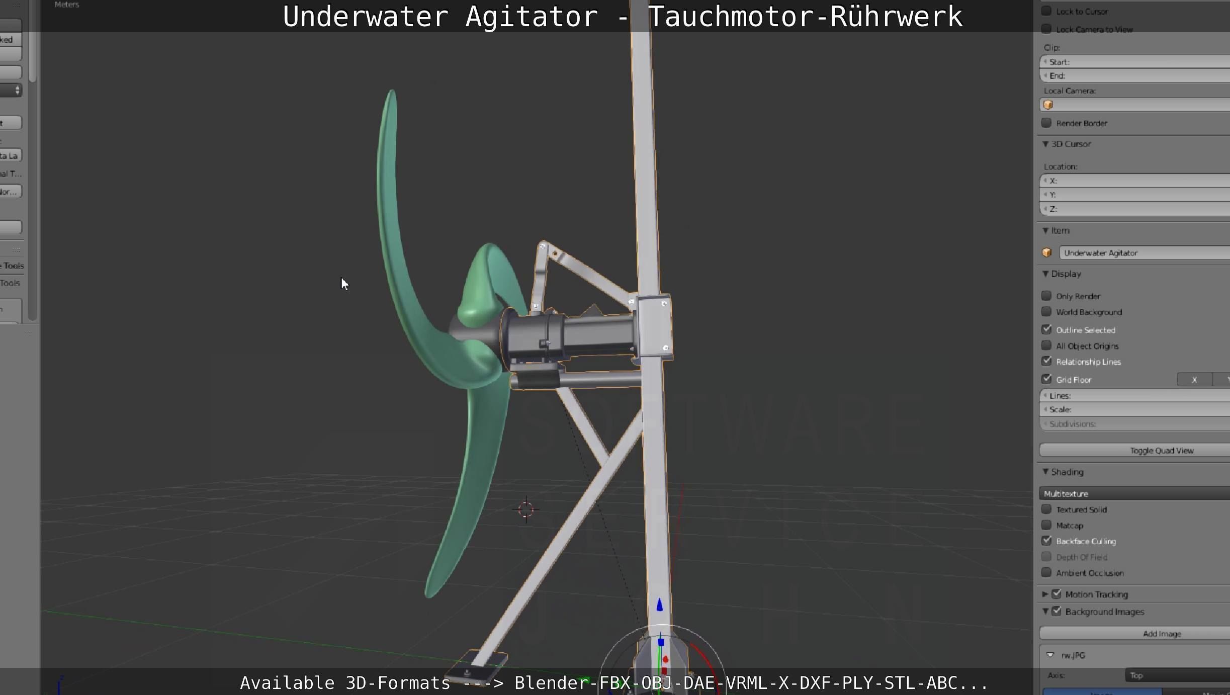 Underwater Agitator - Tauchmotor-Ruehrwerk 1 High-Poly Version 3D model_70