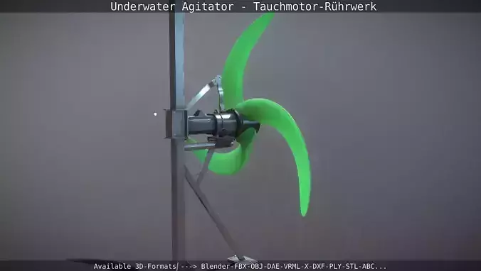 Underwater Agitator - Tauchmotor-Ruehrwerk 1 High-Poly Version 3D model Underwater Agitator - Tauchmotor-Ruehrwerk 1 High-Poly Version 3D model