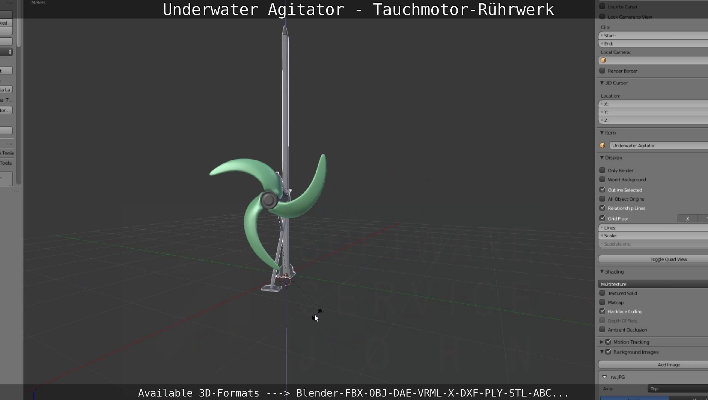 Underwater Agitator - Tauchmotor-Ruehrwerk 1 High-Poly Version 3D model_54
