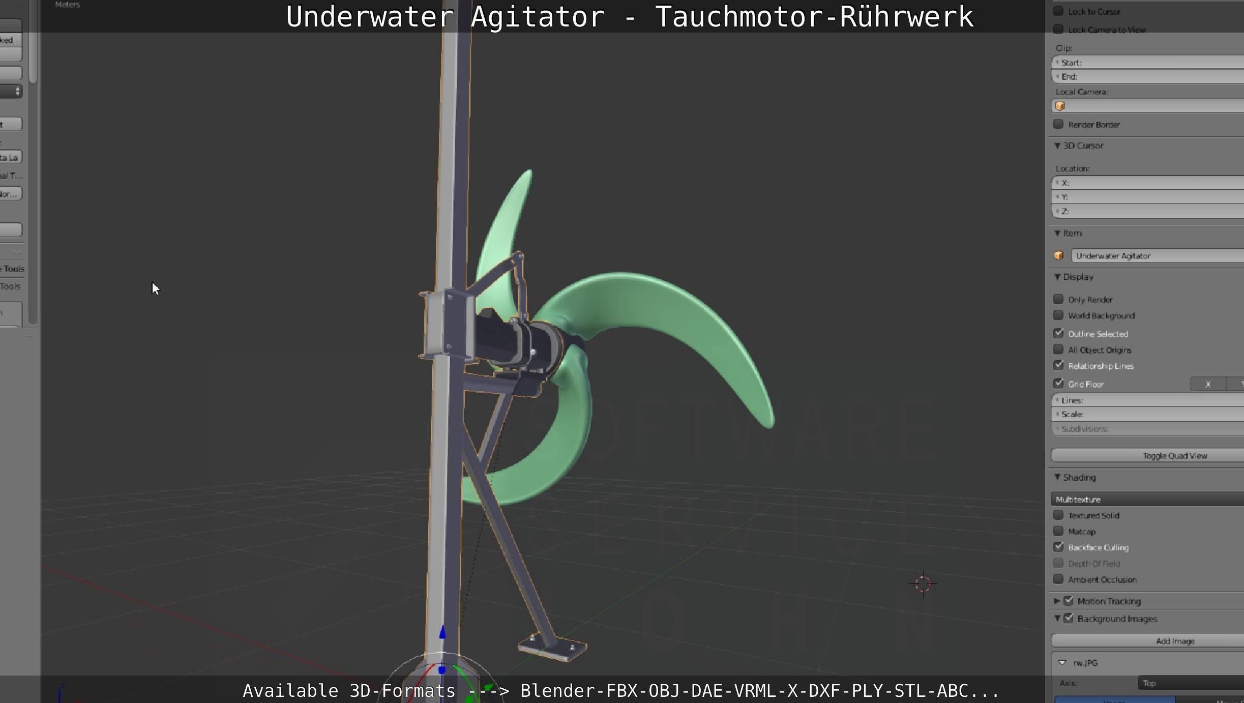 Underwater Agitator - Tauchmotor-Ruehrwerk 1 High-Poly Version 3D model_68