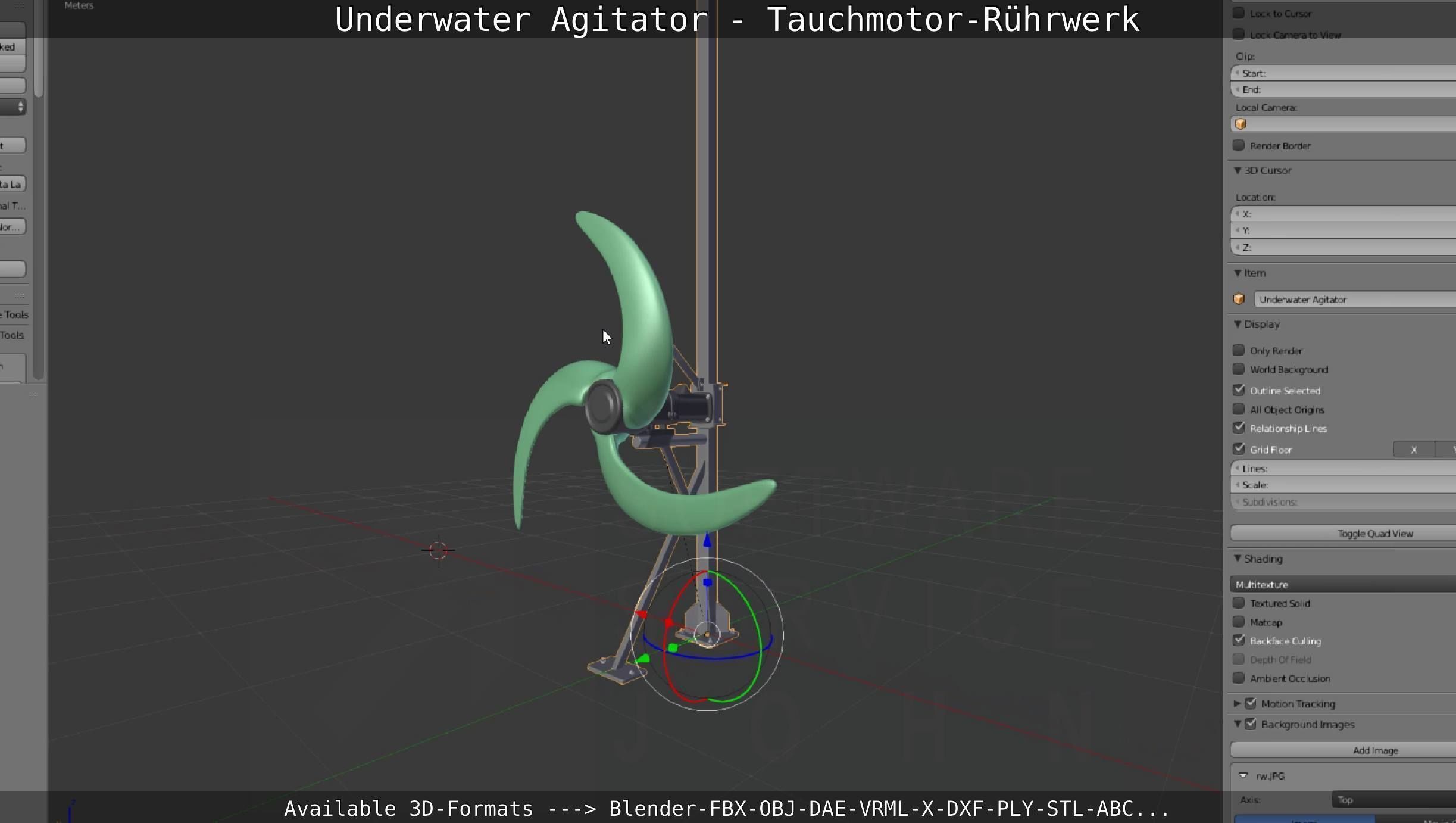 Underwater Agitator - Tauchmotor-Ruehrwerk 1 High-Poly Version 3D model_74