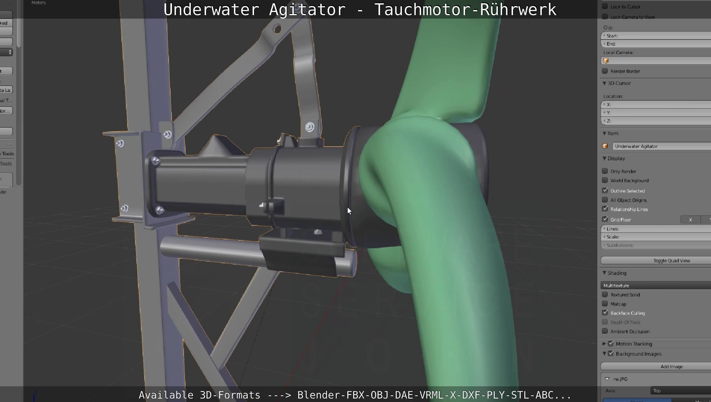 Underwater Agitator - Tauchmotor-Ruehrwerk 1 High-Poly Version 3D model_39