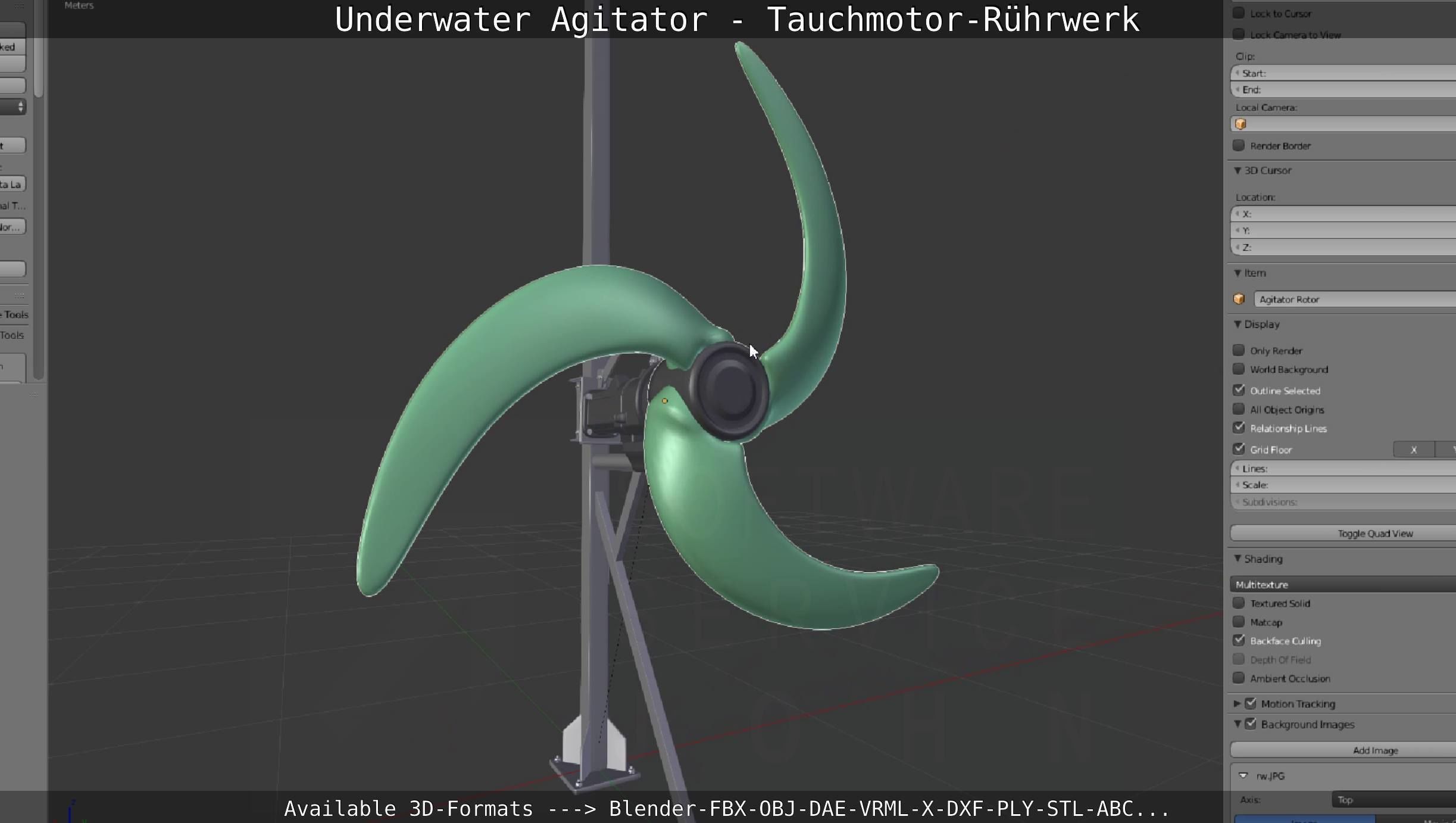 Underwater Agitator - Tauchmotor-Ruehrwerk 1 High-Poly Version 3D model_63