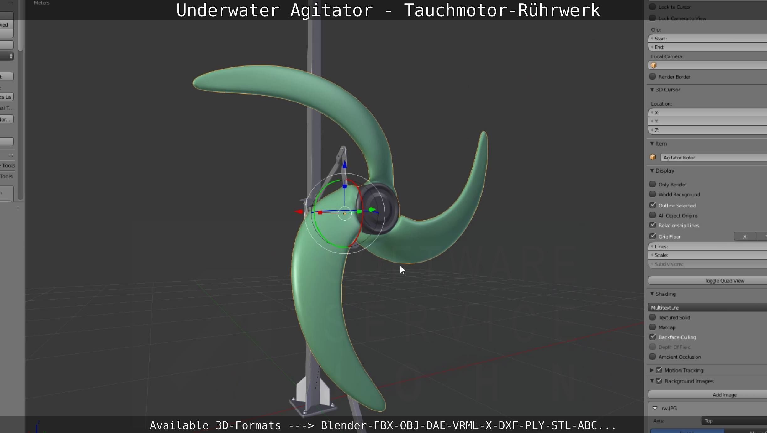 Underwater Agitator - Tauchmotor-Ruehrwerk 1 High-Poly Version 3D model_58