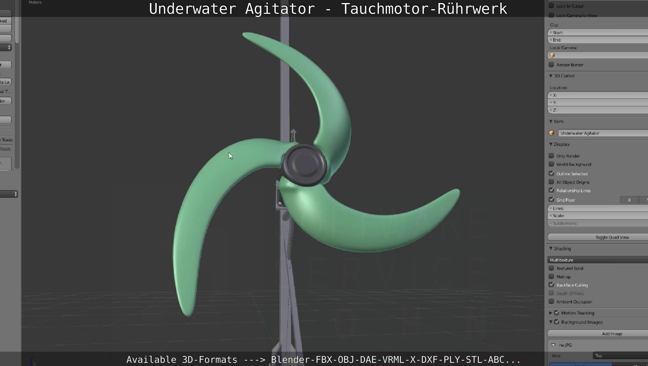 Underwater Agitator - Tauchmotor-Ruehrwerk 1 High-Poly Version 3D model_41