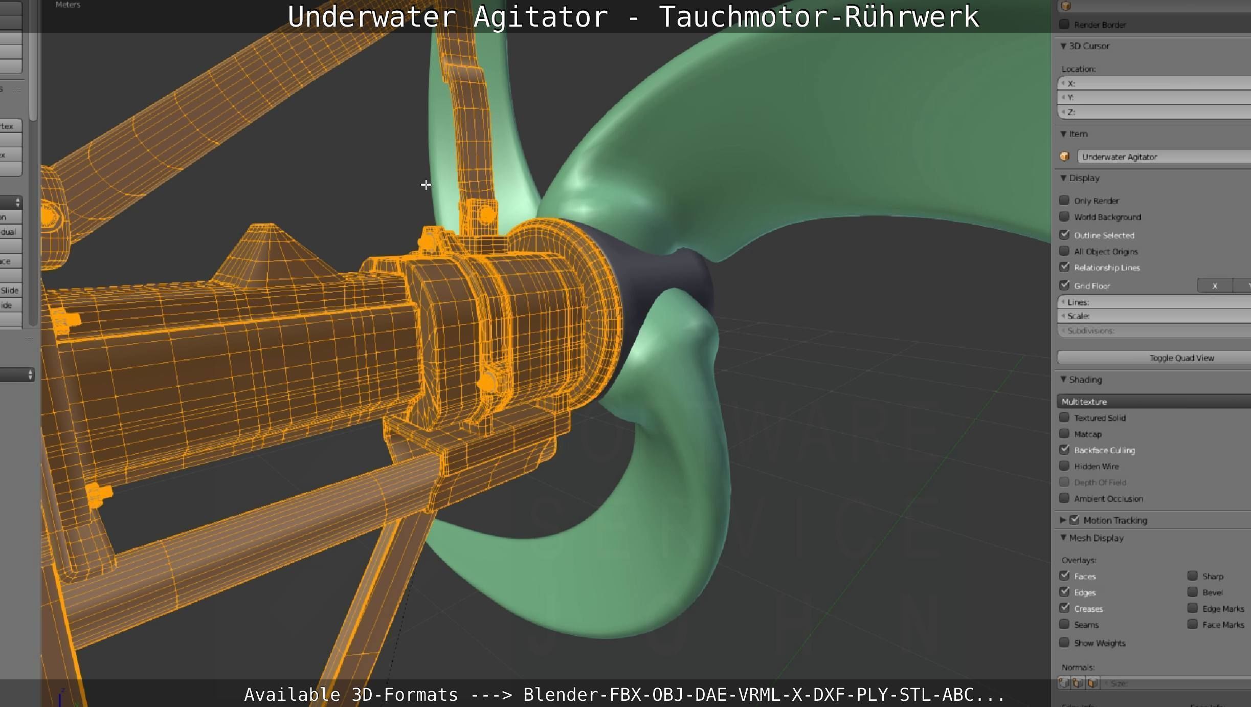 Underwater Agitator - Tauchmotor-Ruehrwerk 1 High-Poly Version 3D model_43