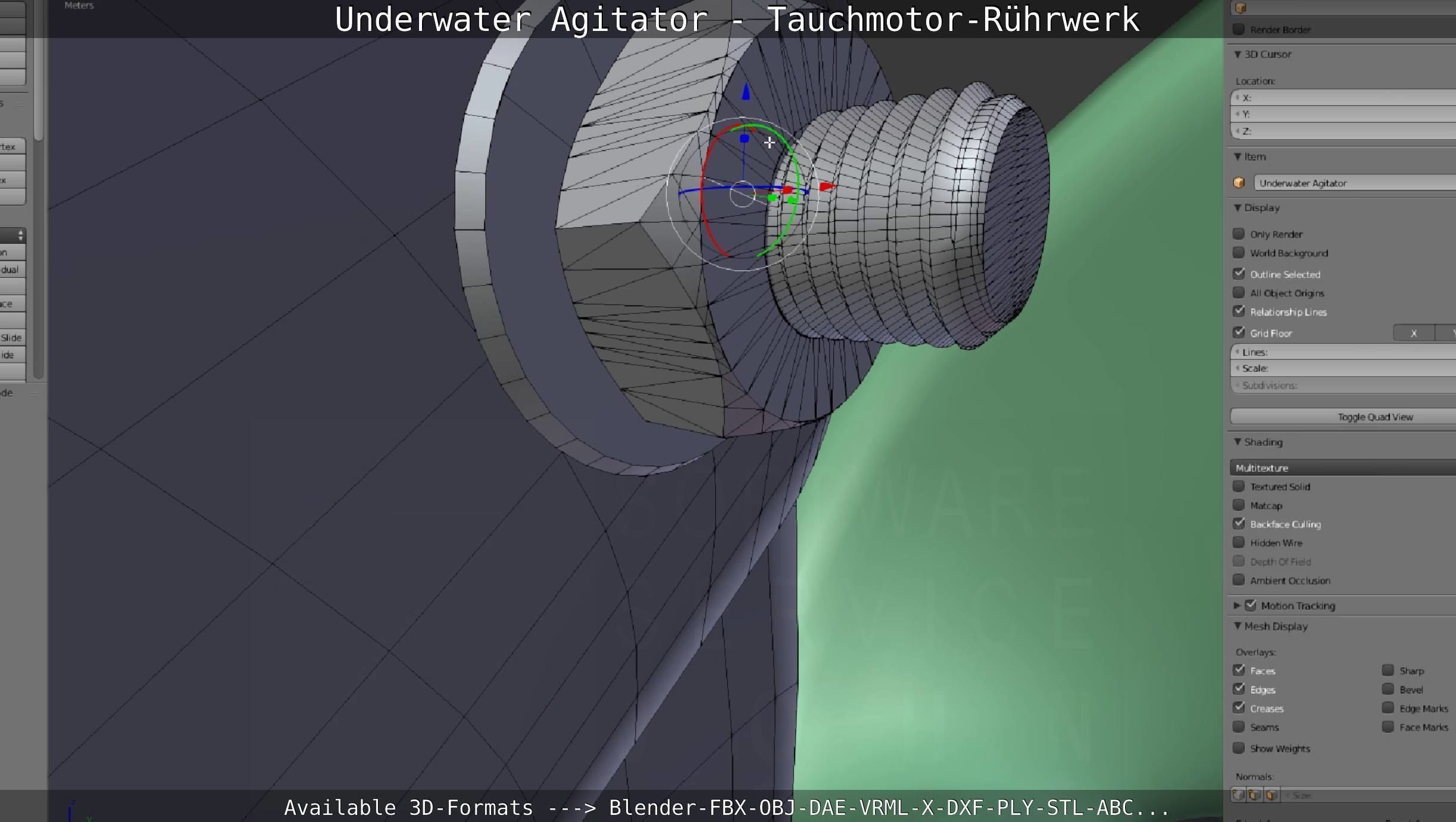 Underwater Agitator - Tauchmotor-Ruehrwerk 1 High-Poly Version 3D model_35