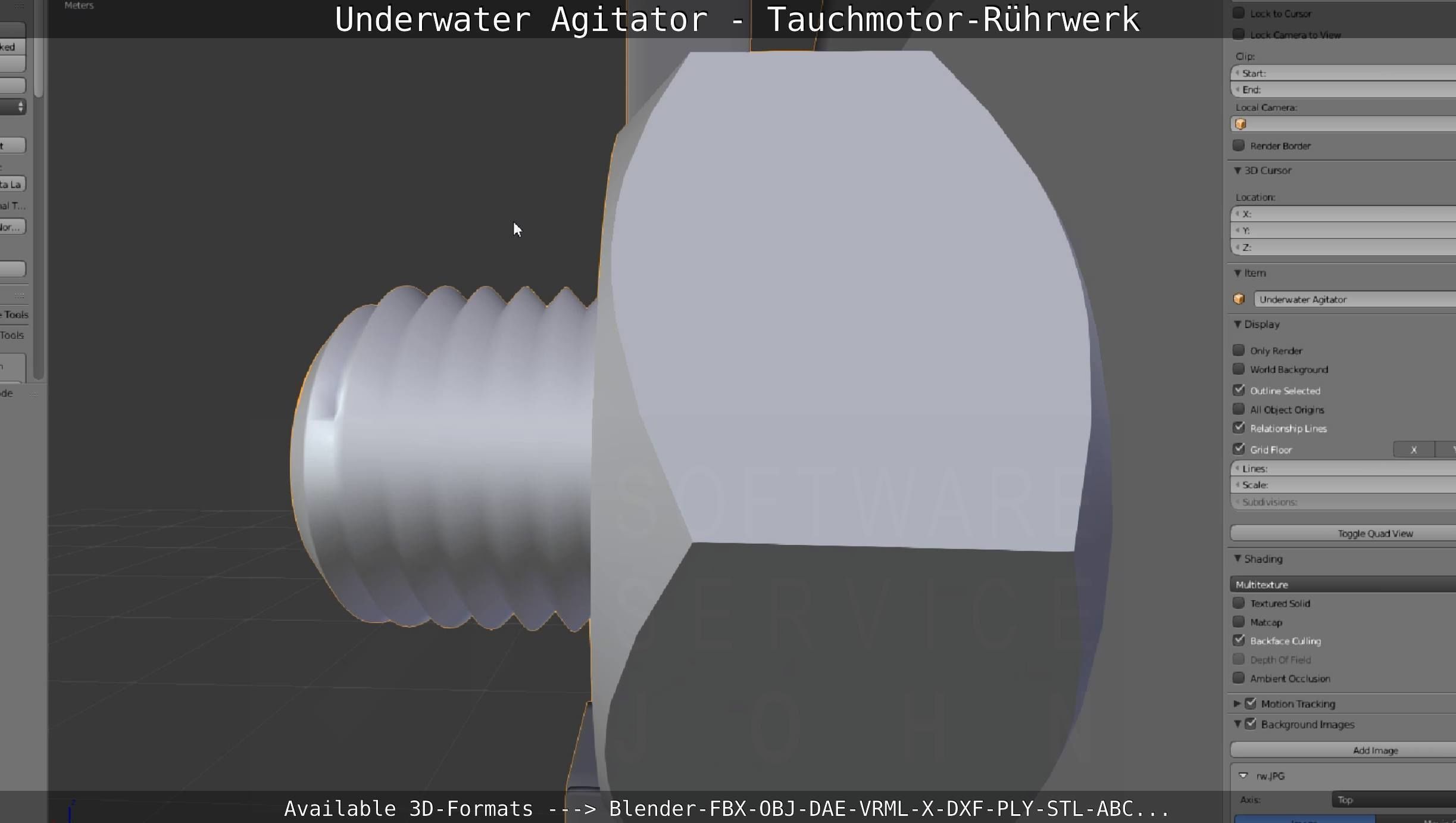 Underwater Agitator - Tauchmotor-Ruehrwerk 1 High-Poly Version 3D model_34