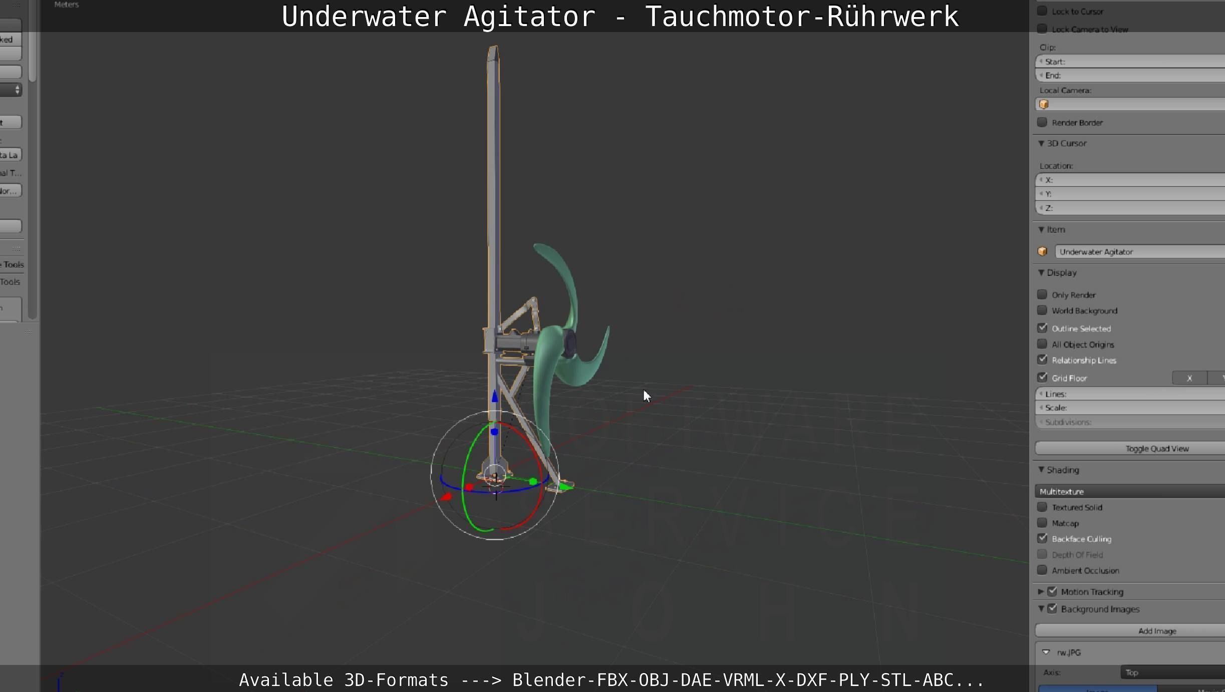 Underwater Agitator - Tauchmotor-Ruehrwerk 1 High-Poly Version 3D model_49
