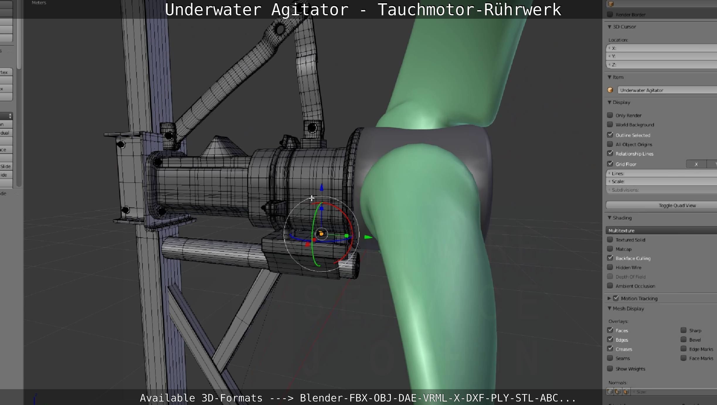 Underwater Agitator - Tauchmotor-Ruehrwerk 1 High-Poly Version 3D model_38