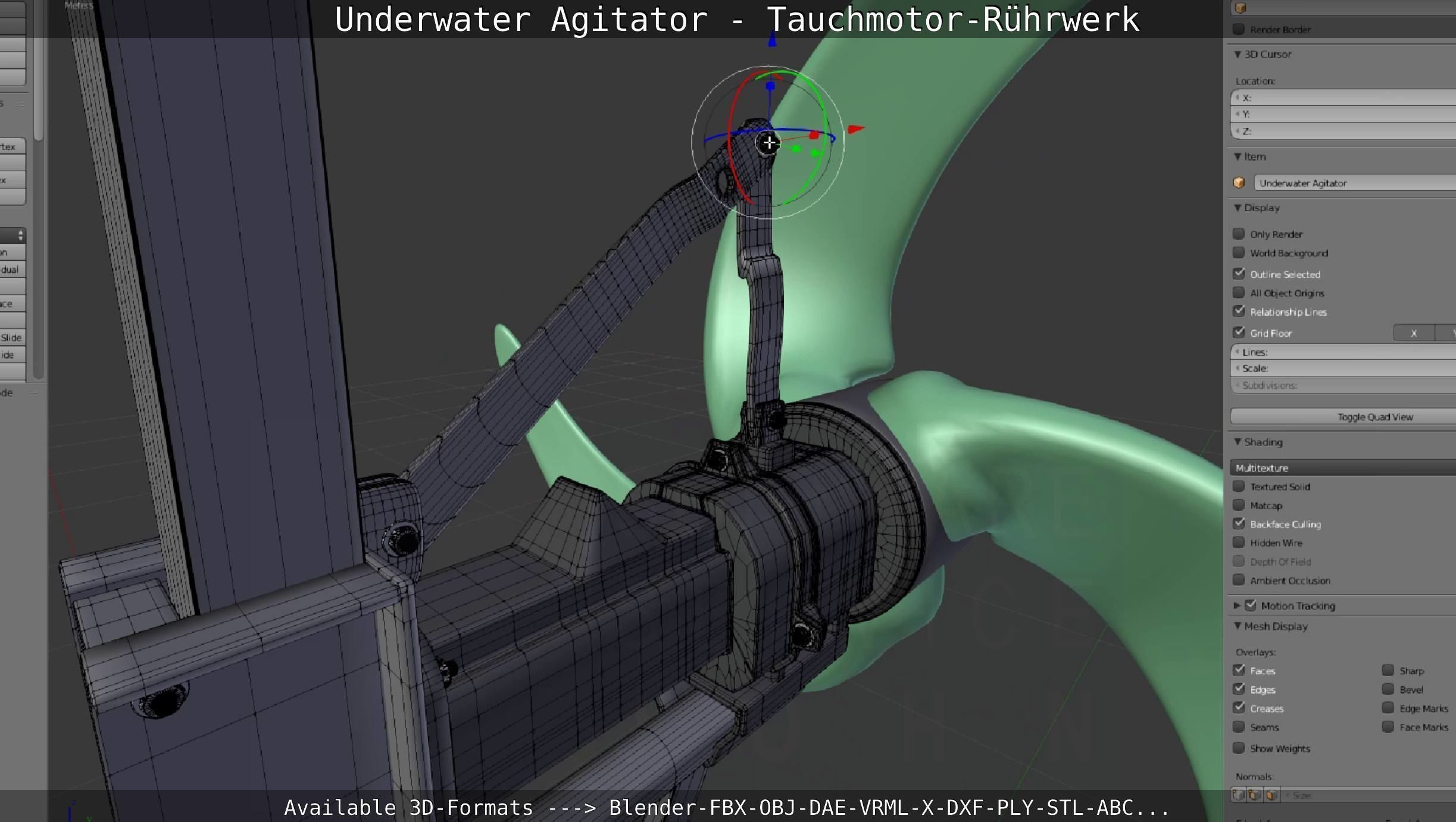 Underwater Agitator - Tauchmotor-Ruehrwerk 1 High-Poly Version 3D model_40