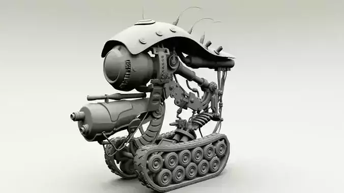 robot machine Low-poly 3D model