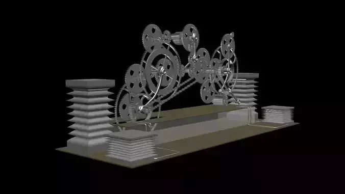 3d Gear clock tower 3D model