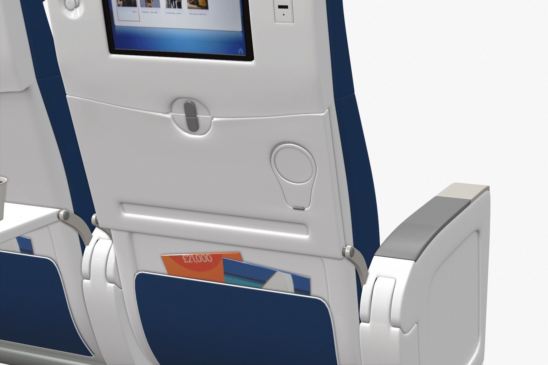 Airplane Chair V6 Low-poly 3D model_8