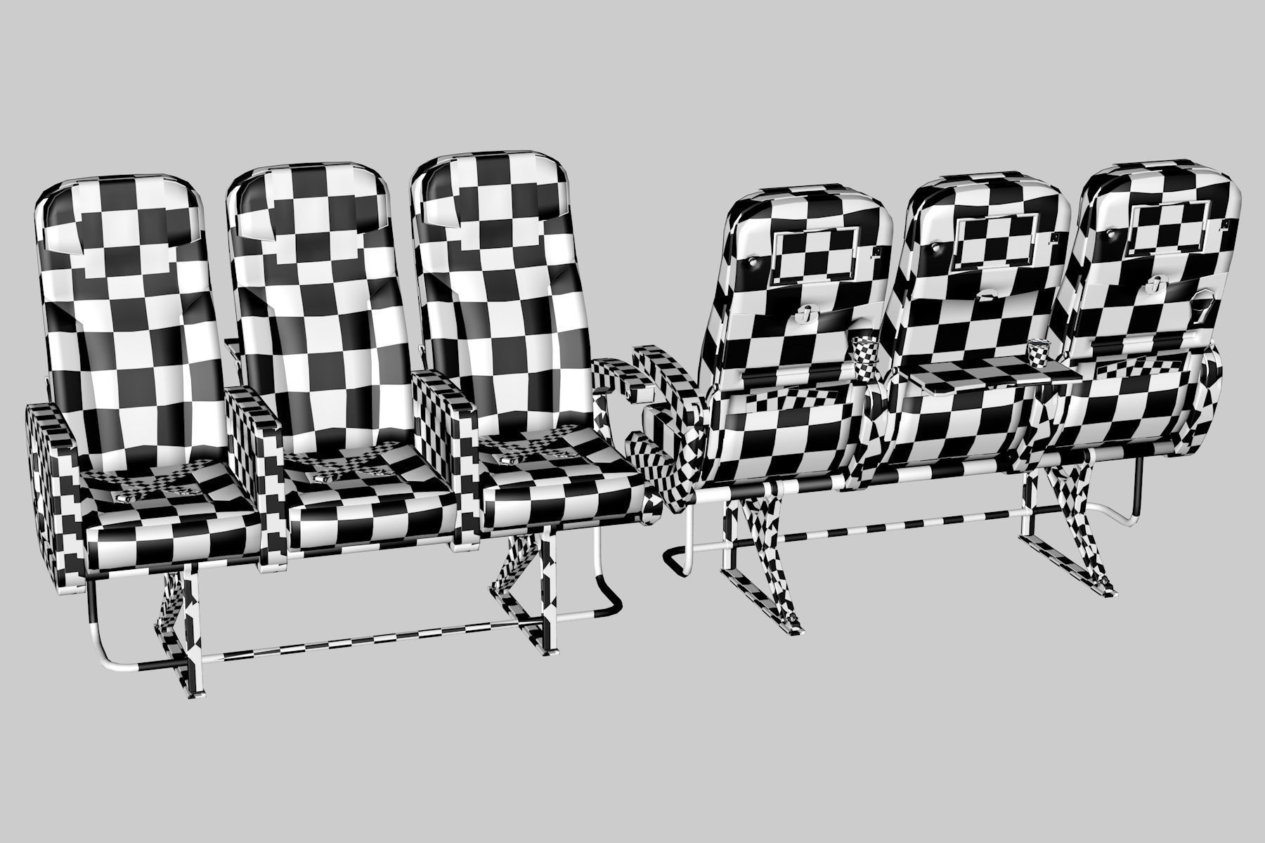 Airplane Chair V6 Low-poly 3D model_15