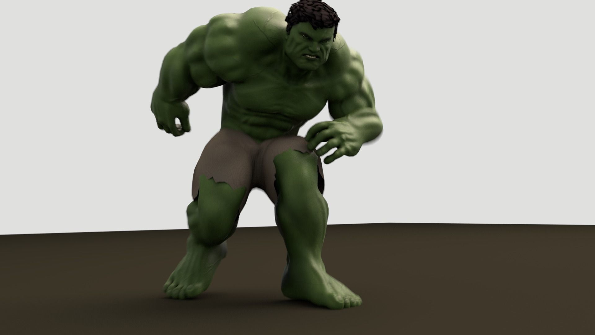 Hulk 2003 Rigged And Animated 3D model_4