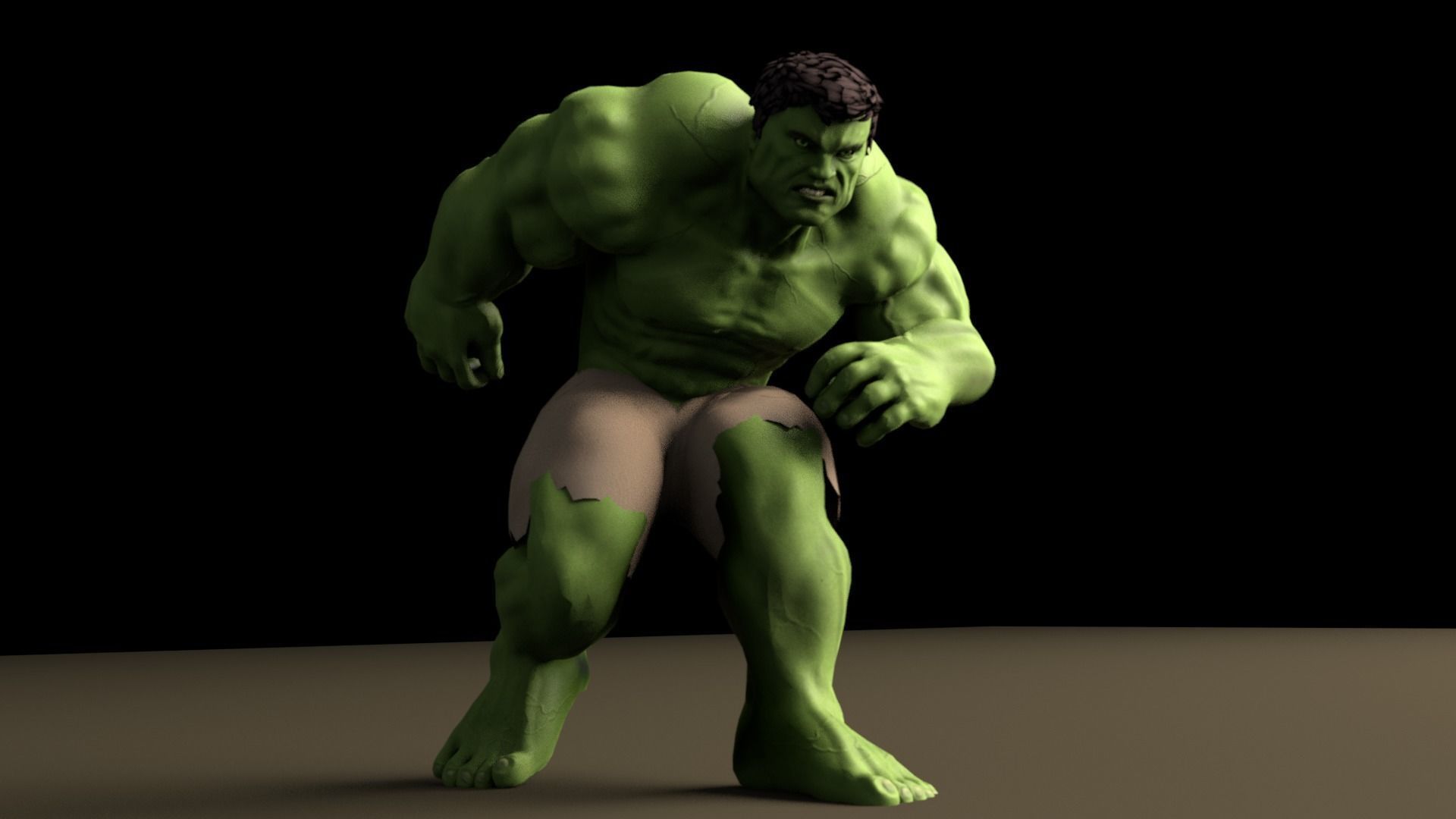 Hulk 2003 Rigged And Animated 3D model_5