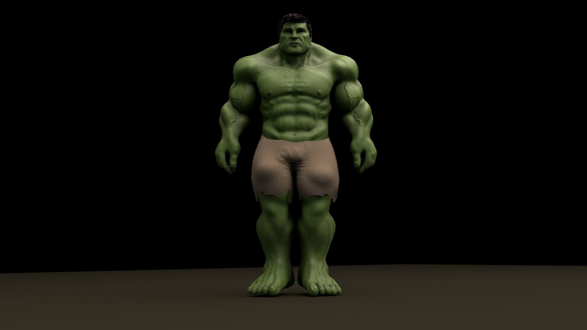 Hulk 2003 Rigged And Animated 3D model_11