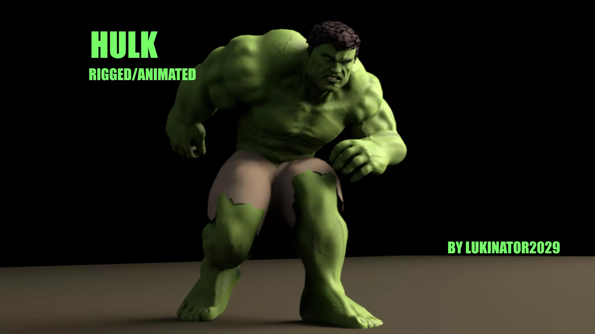 Hulk 2003 Rigged And Animated 3D model_0