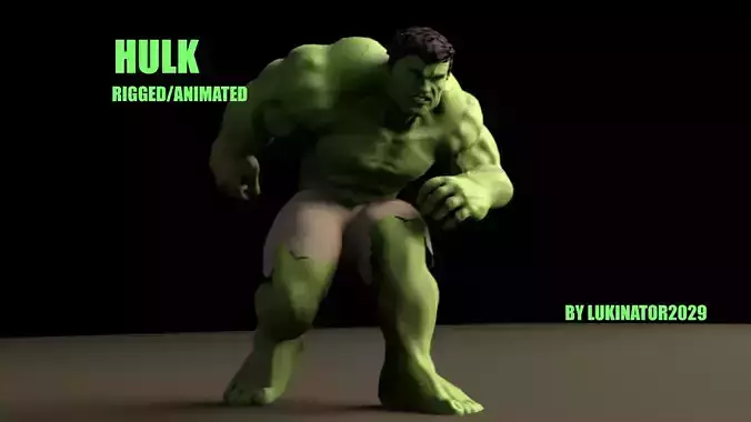 Hulk 2003 Rigged And Animated 3D model