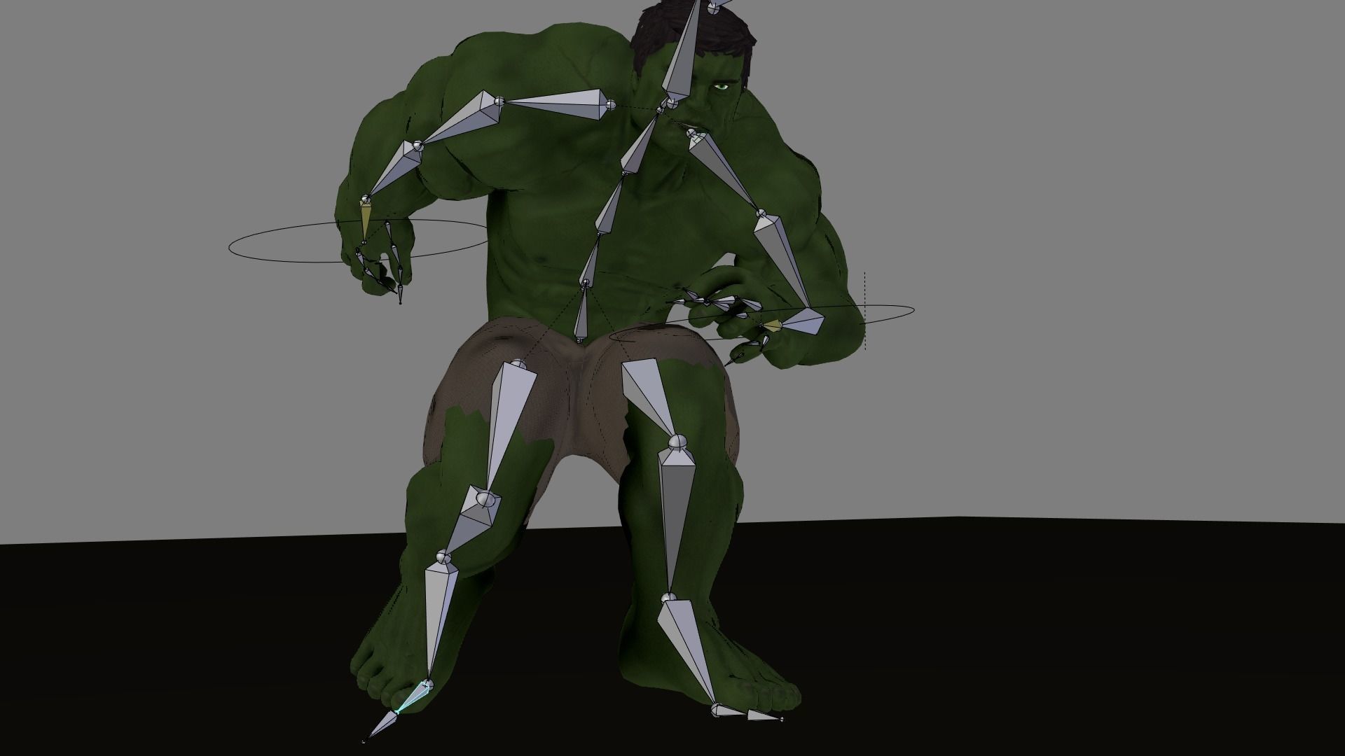 Hulk 2003 Rigged And Animated 3D model_6