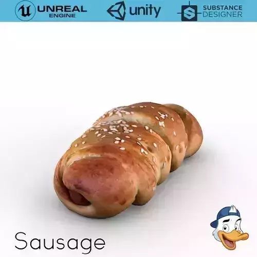 Sausage bread with sesame seeds