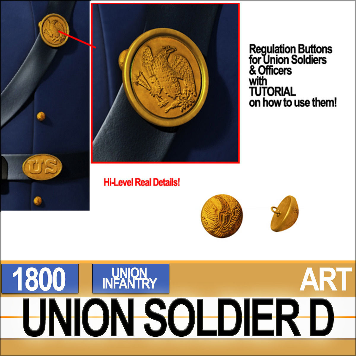 Civil War Union Soldier D African American Infantry wt PoserDaz 3D model_8
