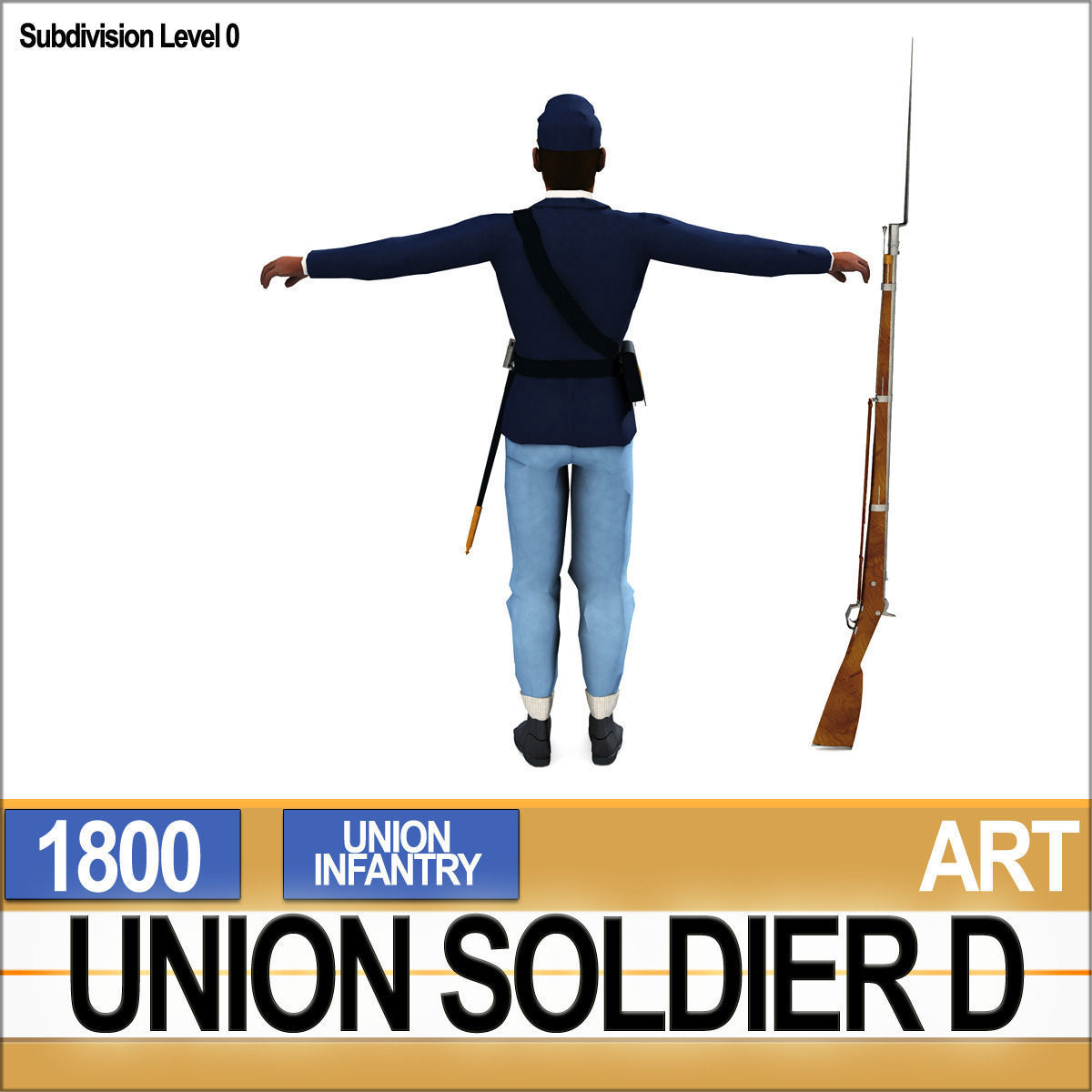 Civil War Union Soldier D African American Infantry wt PoserDaz 3D model_13