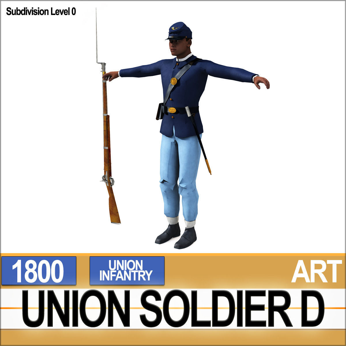 Civil War Union Soldier D African American Infantry wt PoserDaz 3D model_22