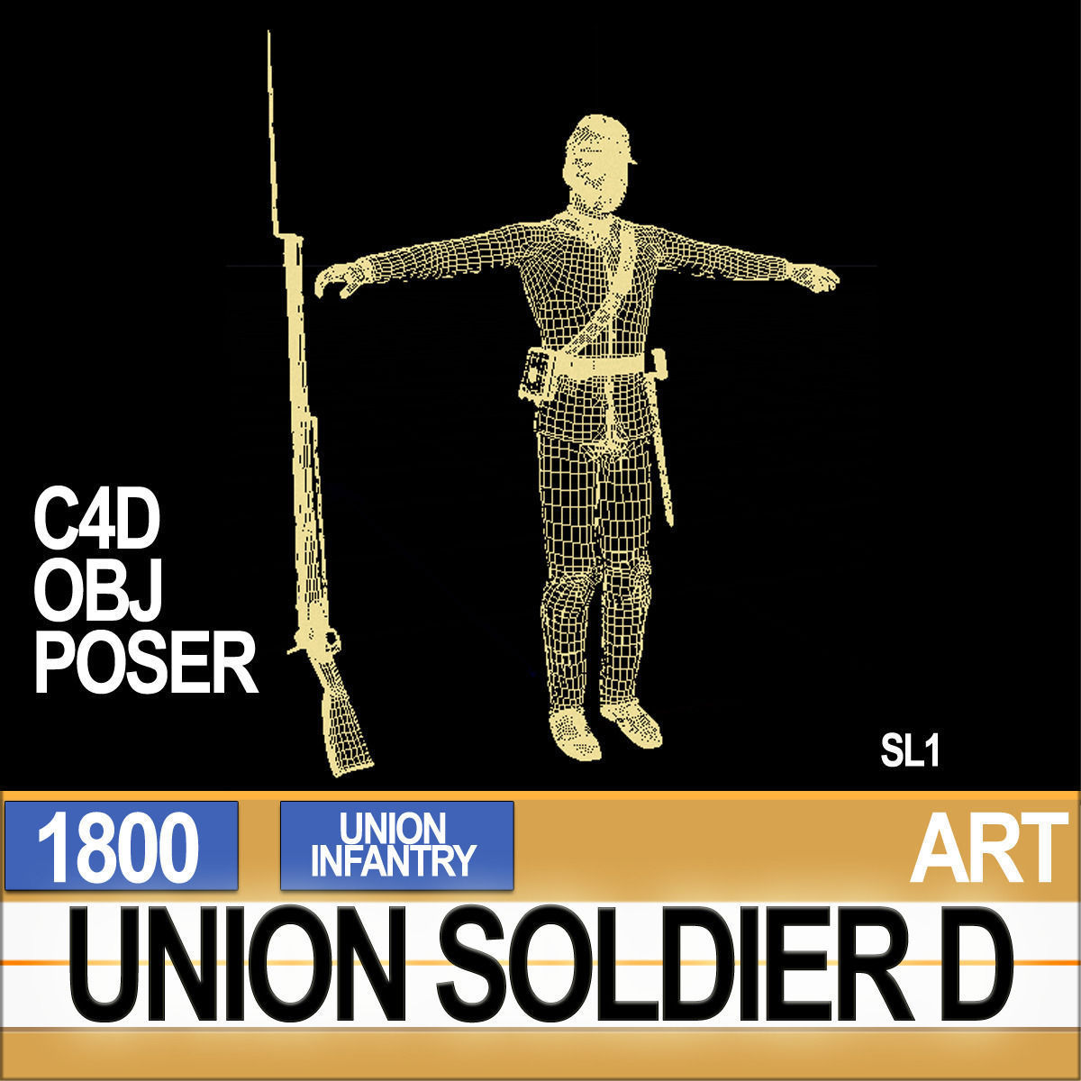 Civil War Union Soldier D African American Infantry wt PoserDaz 3D model_21