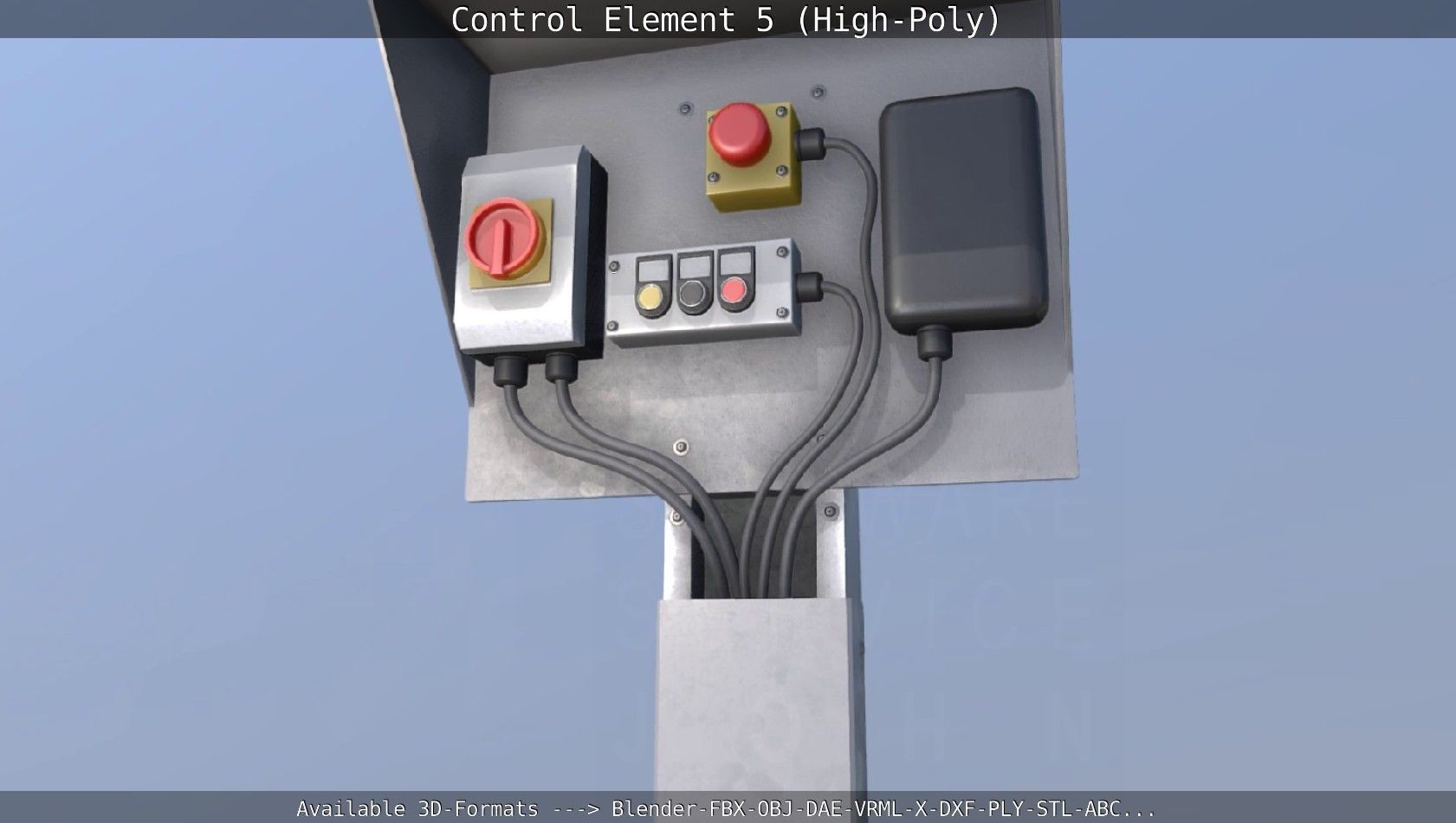 Control Element 5 High-Poly Version 3D model_5