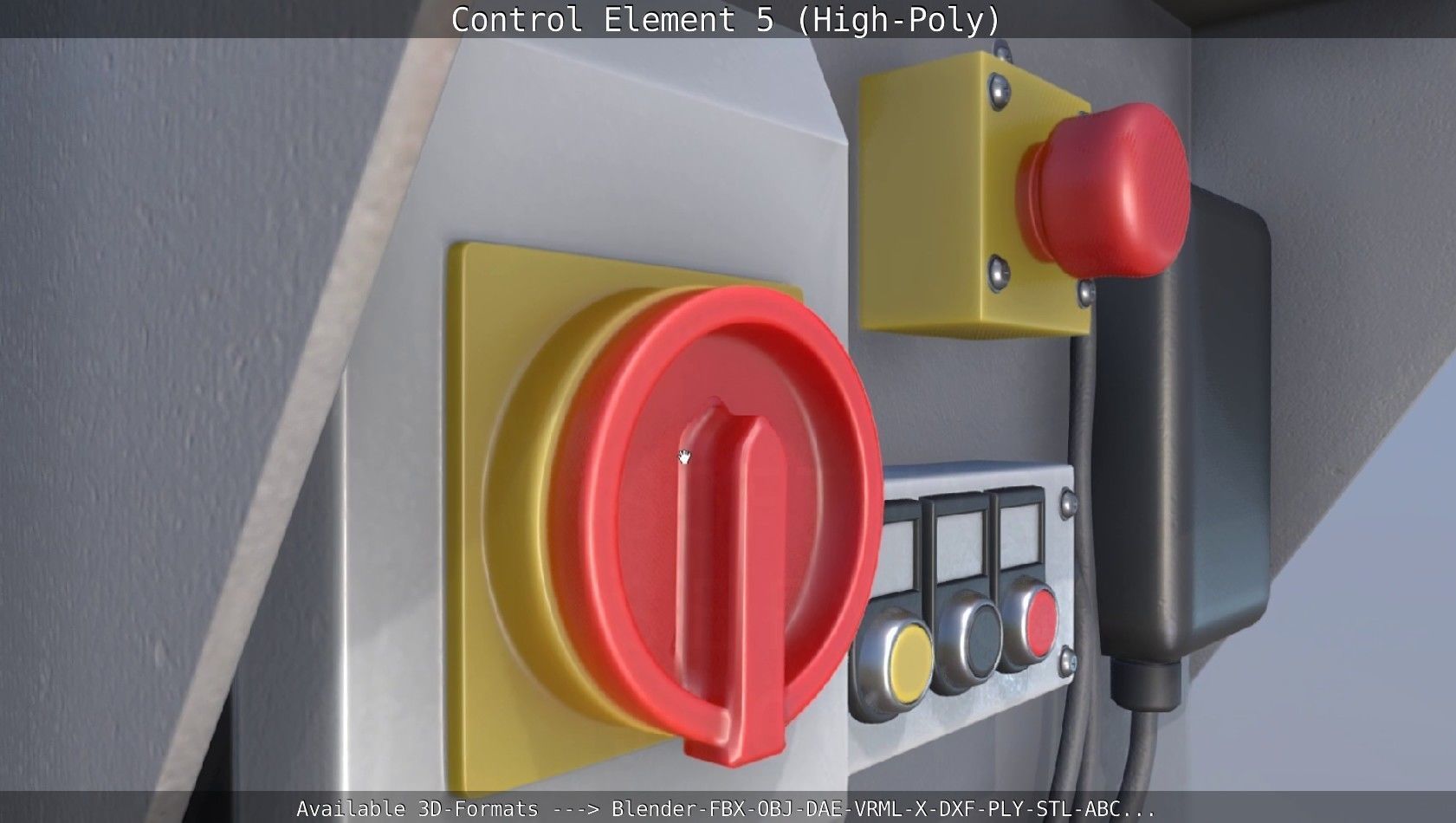 Control Element 5 High-Poly Version 3D model_4