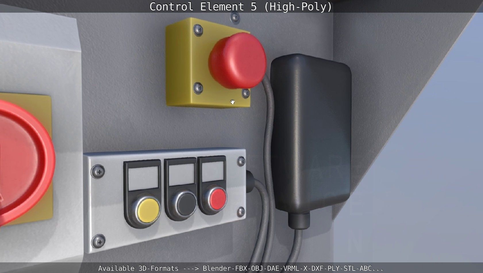 Control Element 5 High-Poly Version 3D model_3