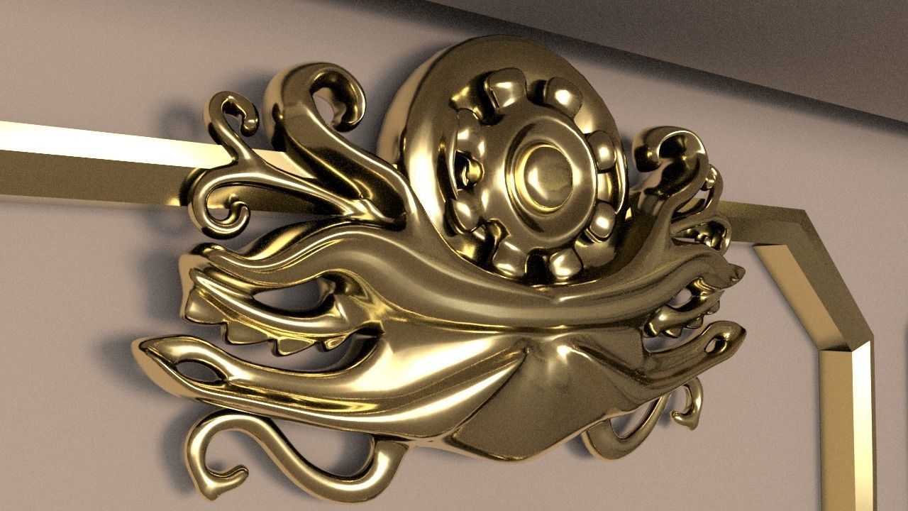 Golden Vintage Photo Frames collection 3D model_9