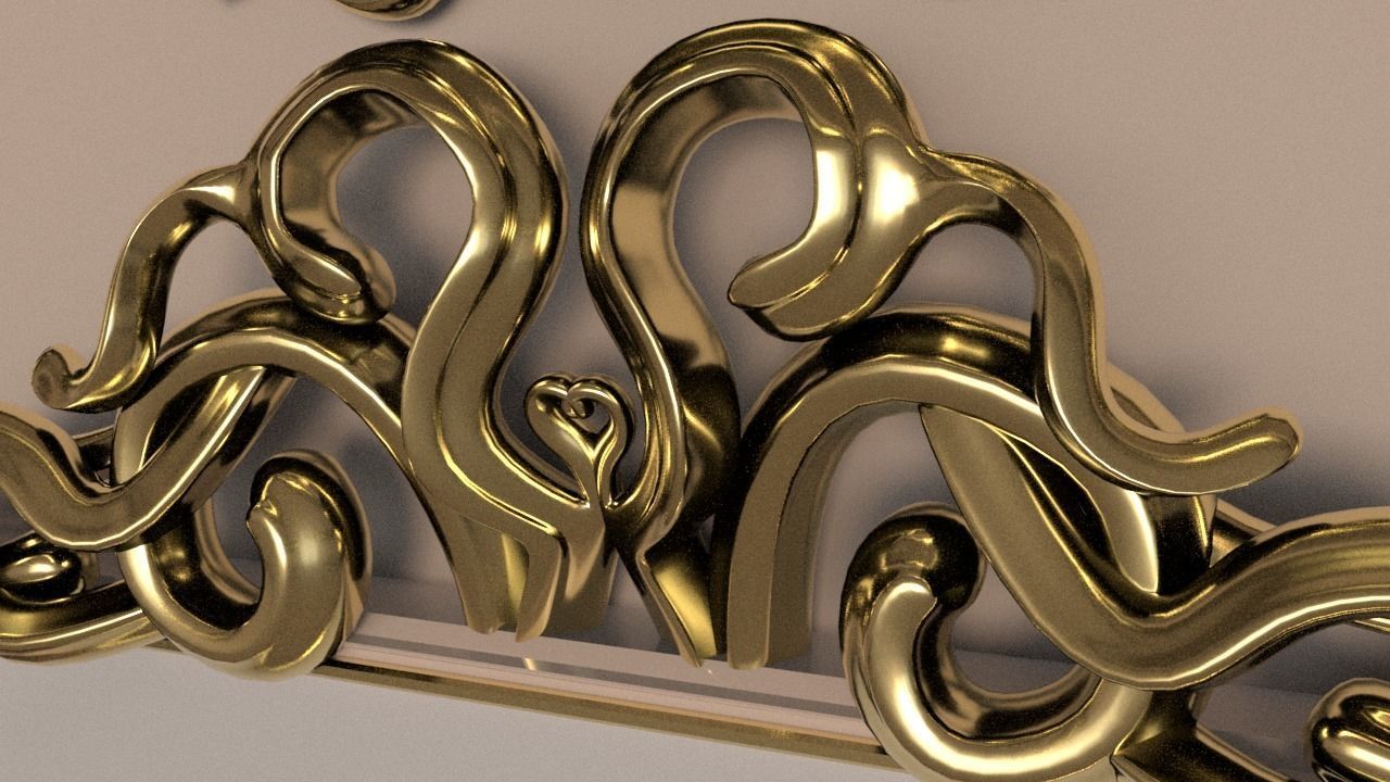 Golden Vintage Photo Frames collection 3D model_16