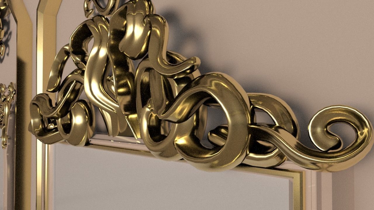 Golden Vintage Photo Frames collection 3D model_15