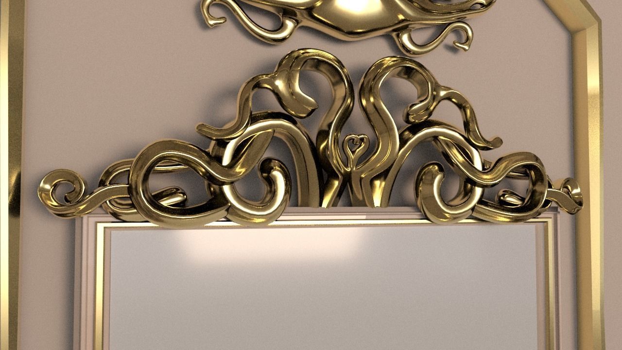 Golden Vintage Photo Frames collection 3D model_14