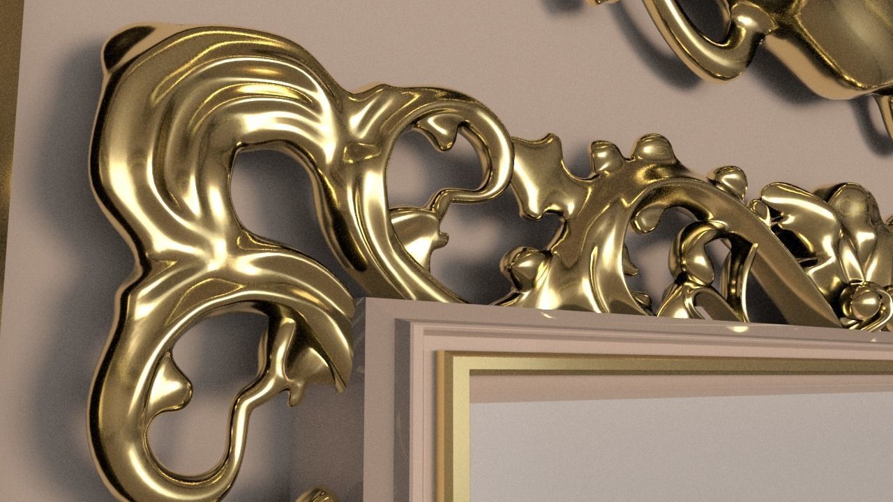 Golden Vintage Photo Frames collection 3D model_20