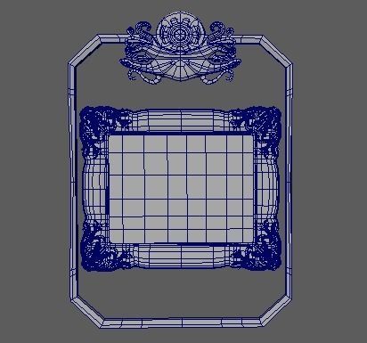 Golden Vintage Photo Frames collection 3D model_22