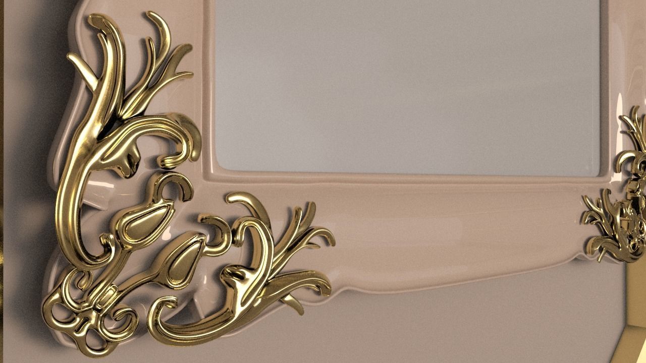 Golden Vintage Photo Frames collection 3D model_18