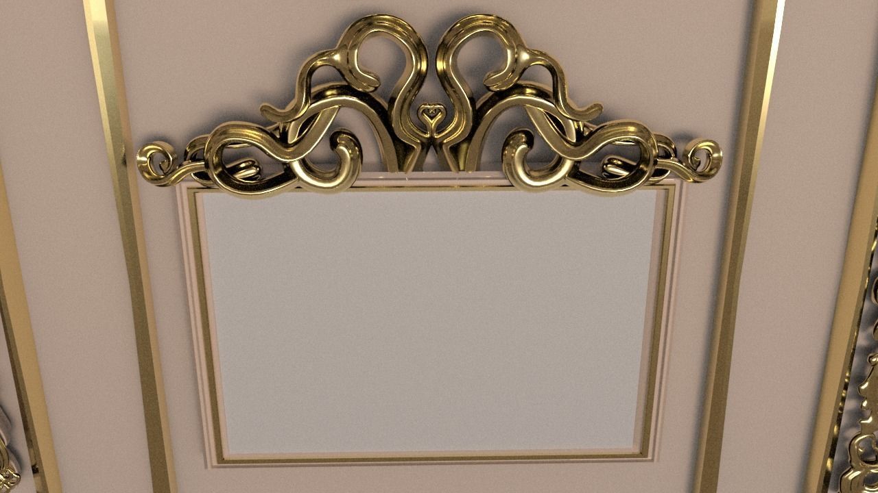 Golden Vintage Photo Frames collection 3D model_17