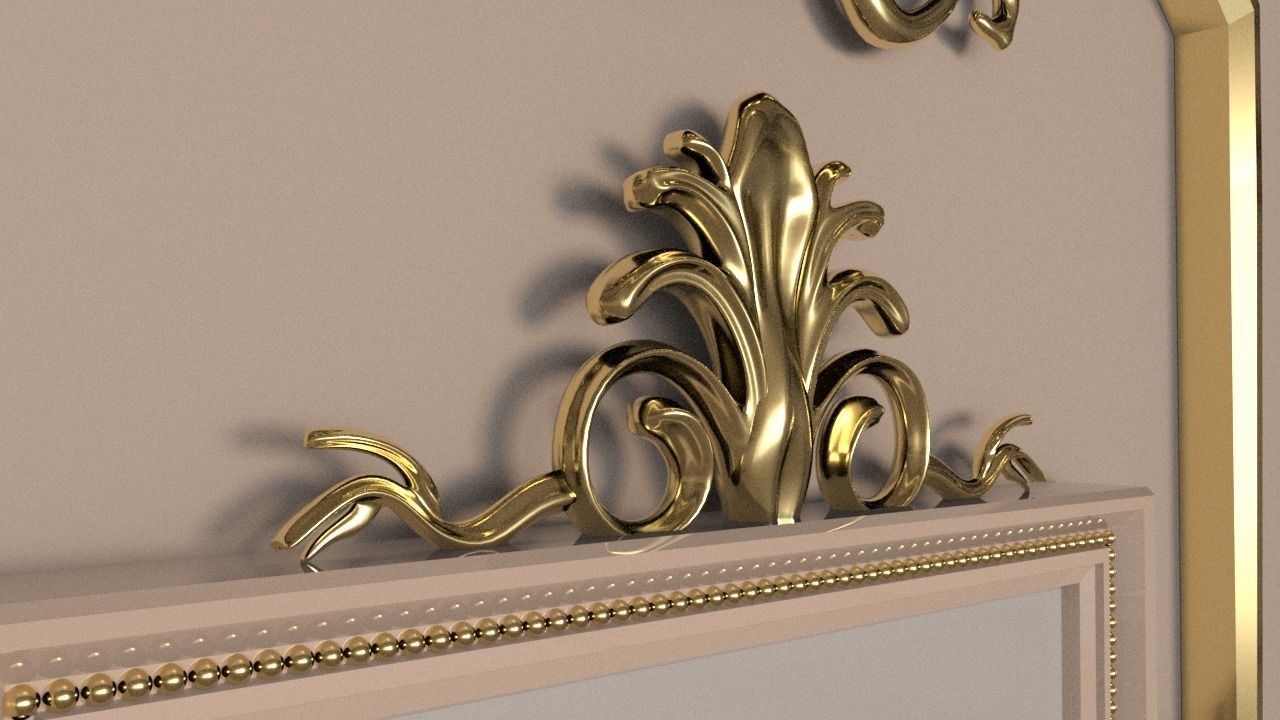 Golden Vintage Photo Frames collection 3D model_8