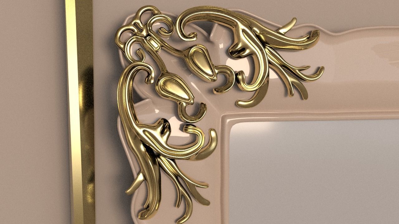 Golden Vintage Photo Frames collection 3D model_19