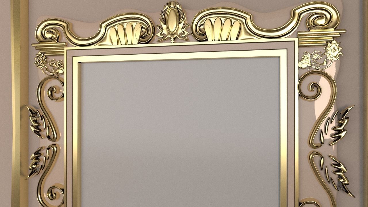 Golden Vintage Photo Frames collection 3D model_6