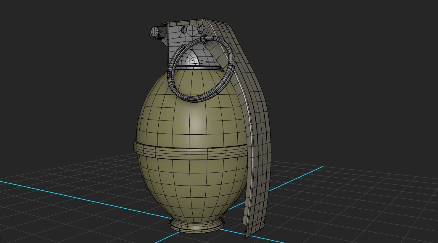 American Frag hand grenade PACK M26 M67 MK2 MK3 3D model_8
