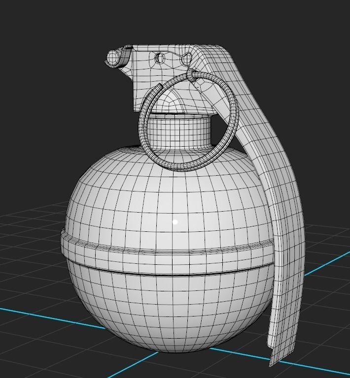 American Frag hand grenade PACK M26 M67 MK2 MK3 3D model_13