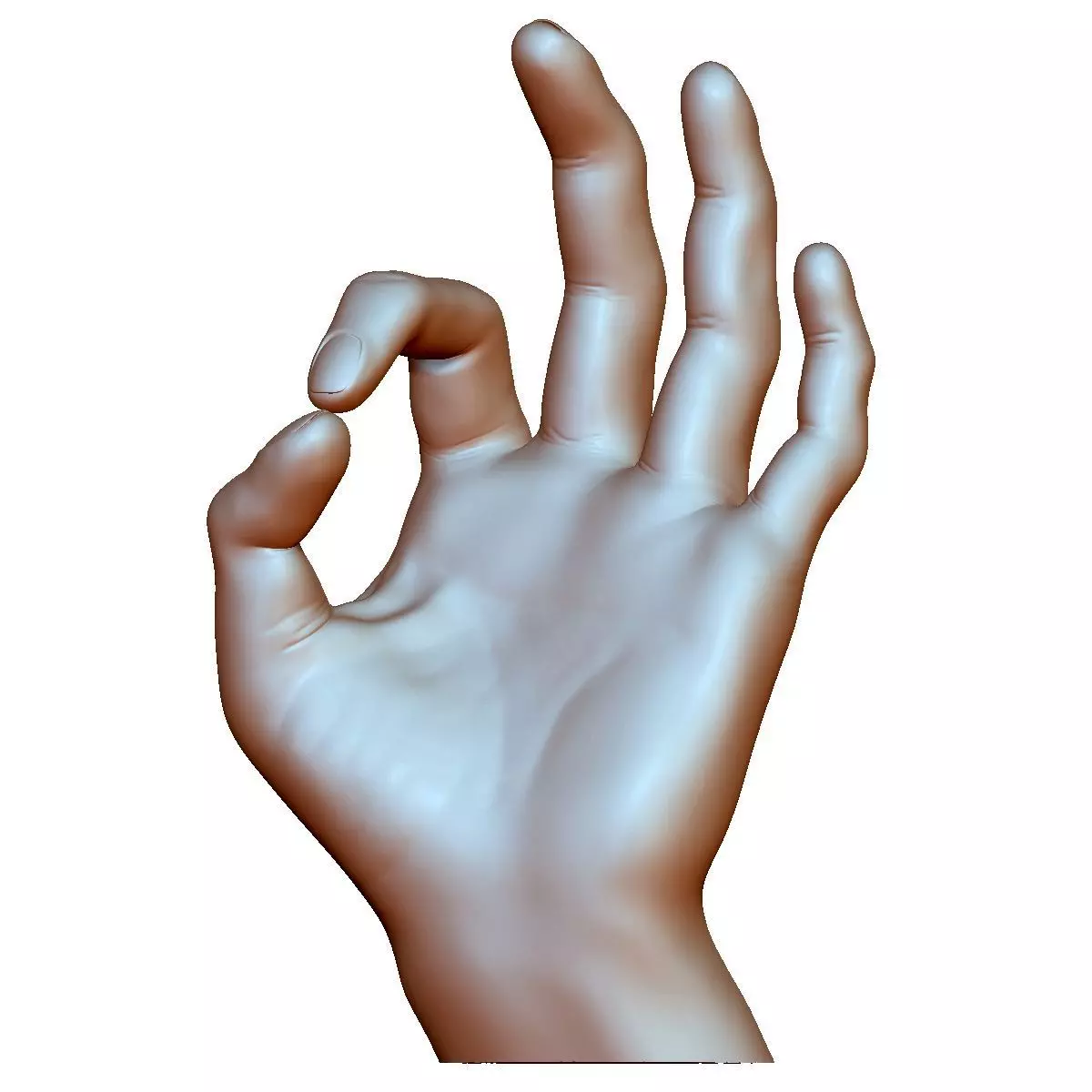 okay sign ok hand male - 3D printable model 3D print model