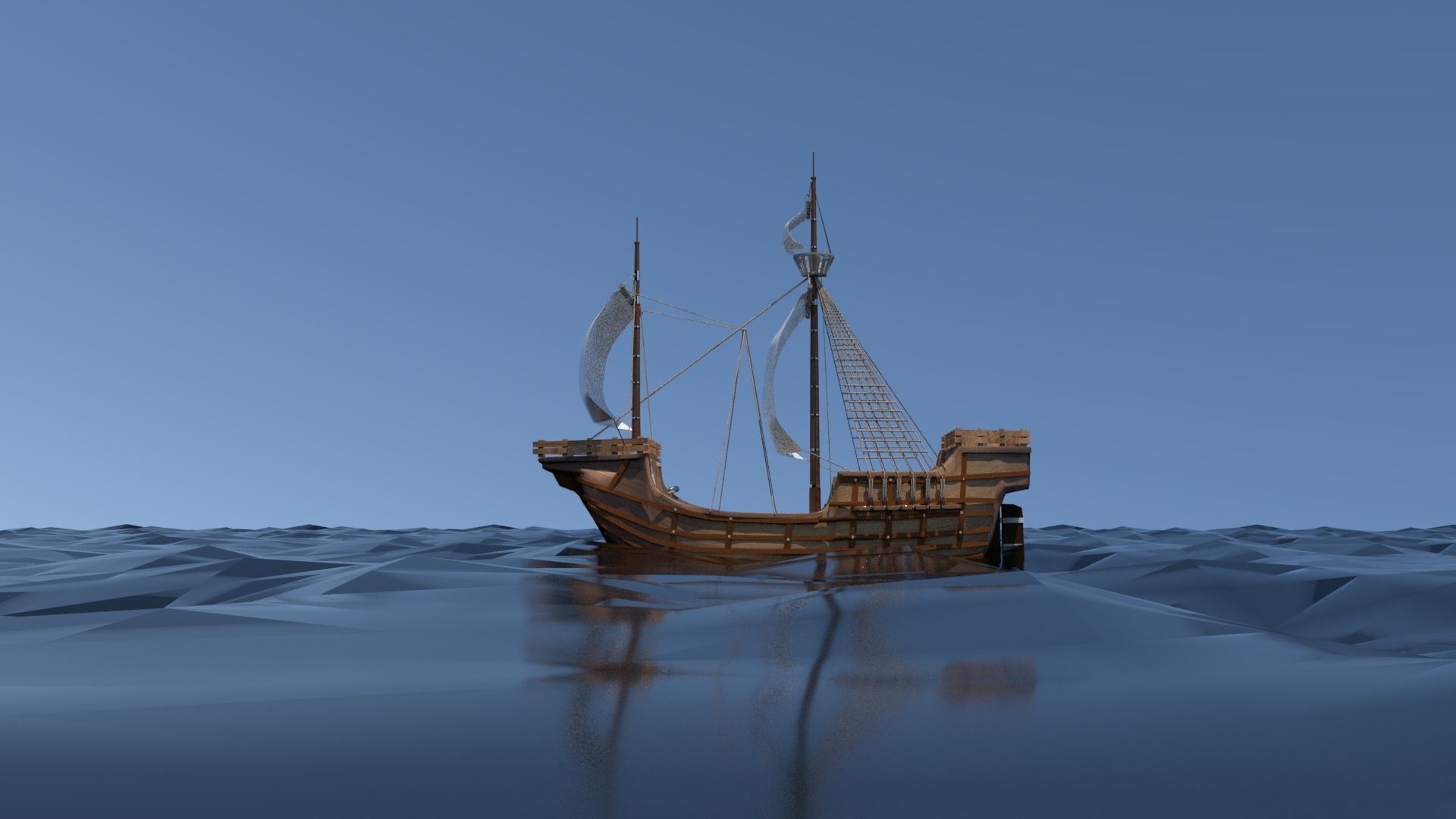 Free pirate ship remastered Free 3D model_4