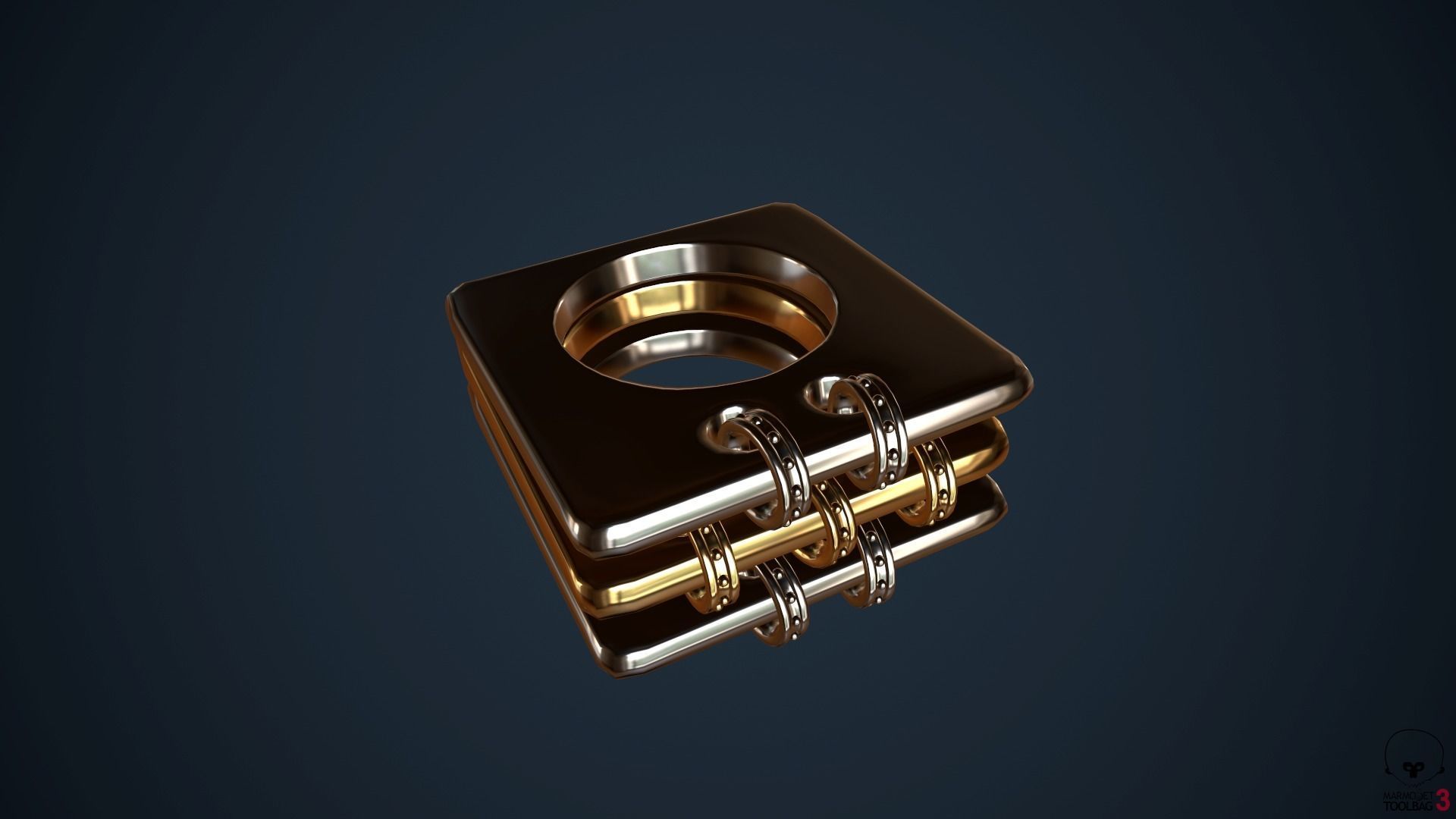 Triple ring 3D model_6